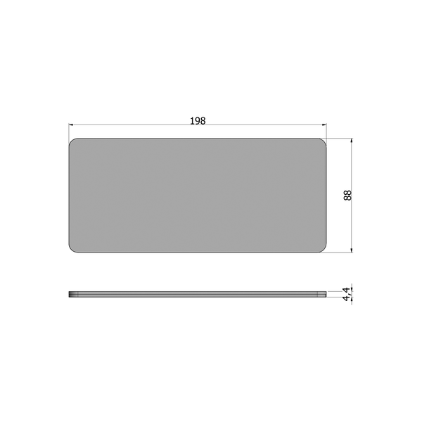 Tablo plateau de table en chêne naturel incurvé 200 x 90 cm, plan avec dimensions
