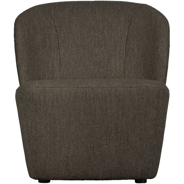 Lofty armchair bouclé brown, front view