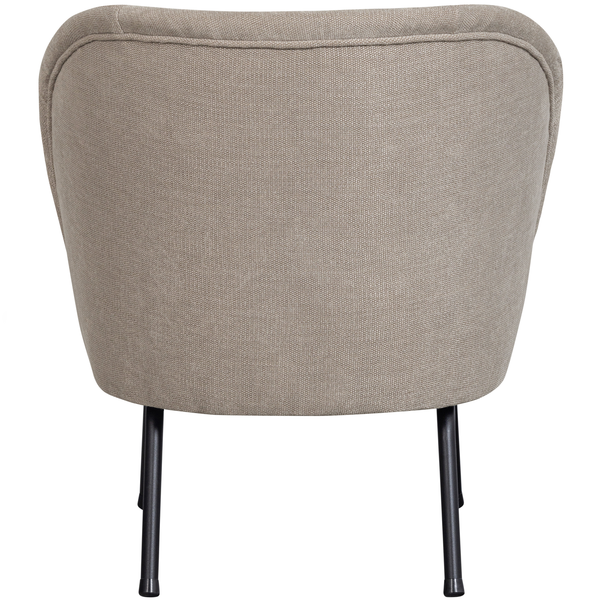 Vogue armchair woven fabric sand, back view