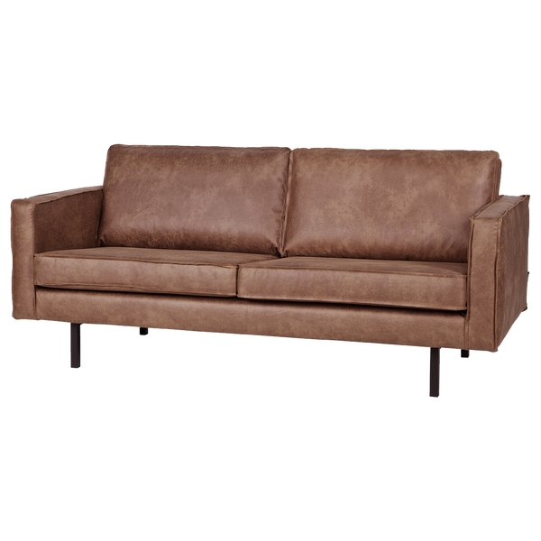 Rodeo 2,5-seater sofa ecoleather cognac, angled front view