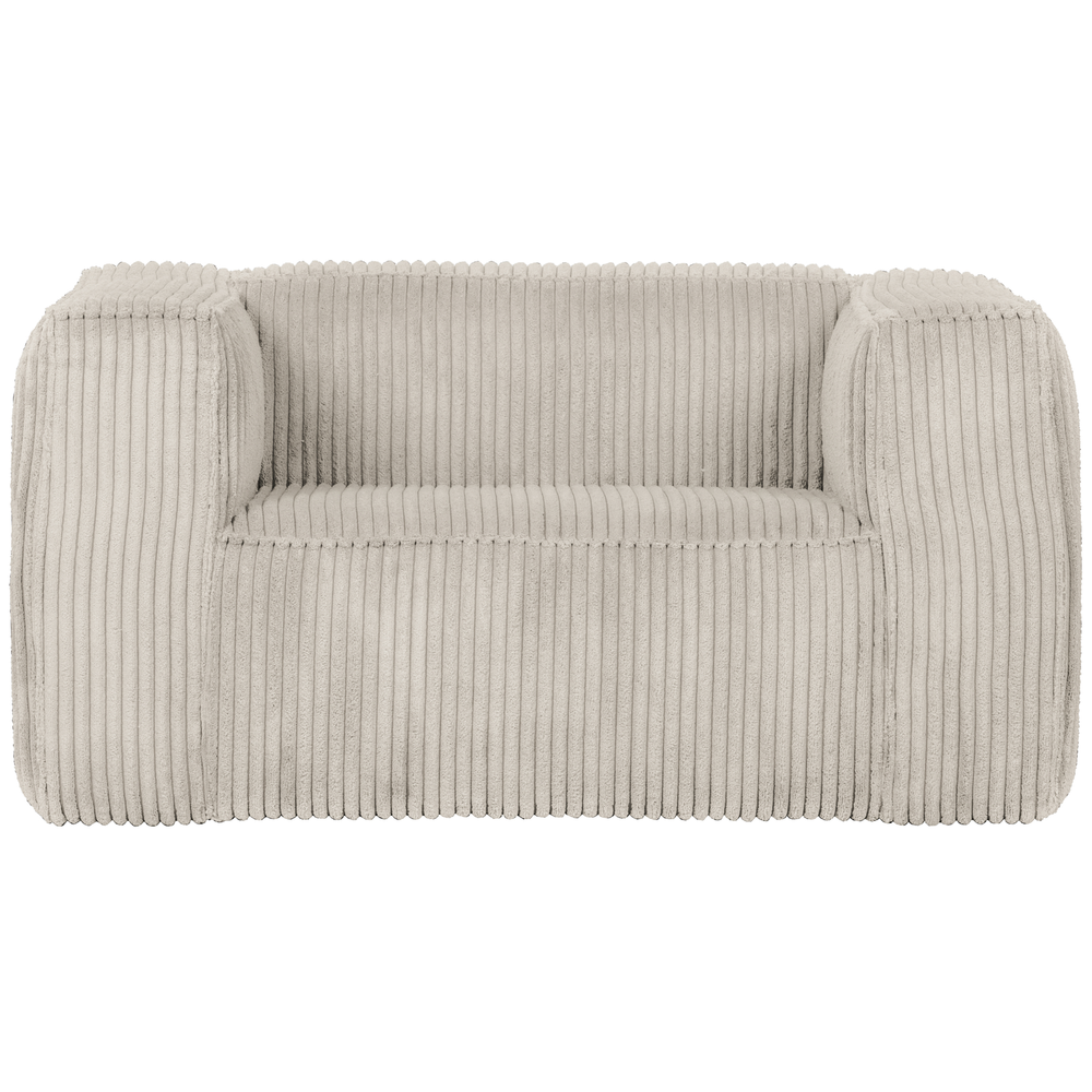 Bean fauteuil ribstof naturel, vooraanzicht