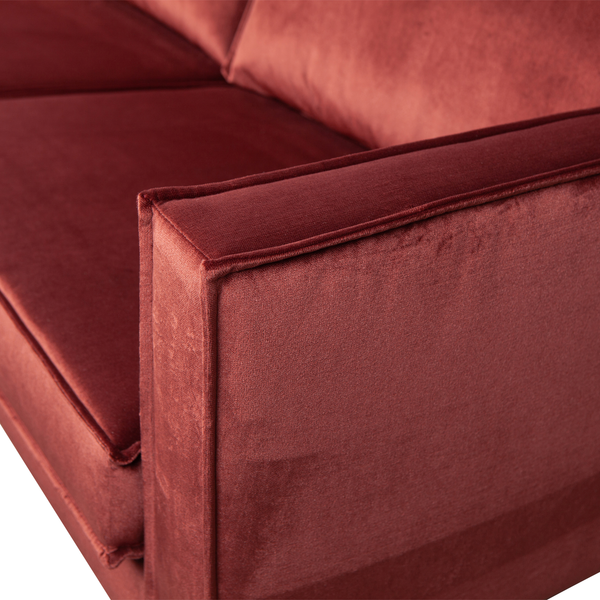 Rodeo corner sofa left velvet chestnut, detail