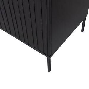 New Gravure hoge kast met lade grenen zwart, detail