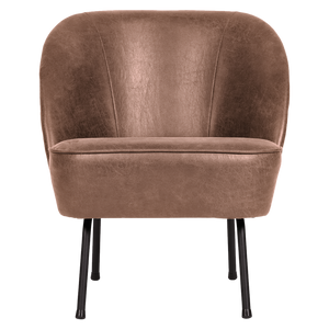 Vogue fauteuil eco cuir cognac, vue de face