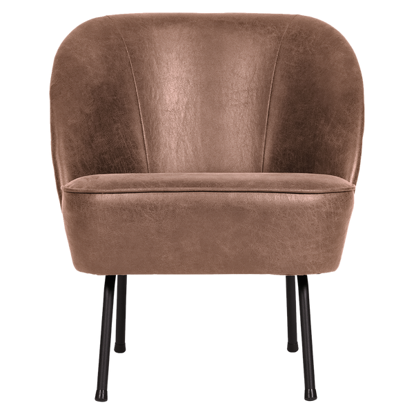 Vogue fauteuil eco cuir cognac, vue de face
