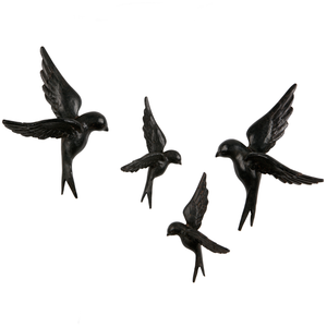 Set v 4 - Avaler vogels hars zwart, vooraanzicht