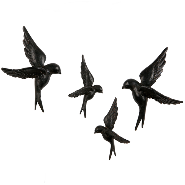 Set v 4 - Avaler vogels hars zwart, vooraanzicht