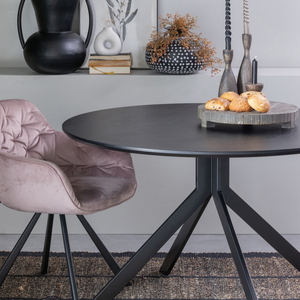 Bruno table à manger mdf noir ø120 cm, photo d'ambiance