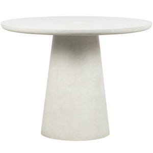 Damon eettafel betonlook wit 76xø100, vooraanzicht
