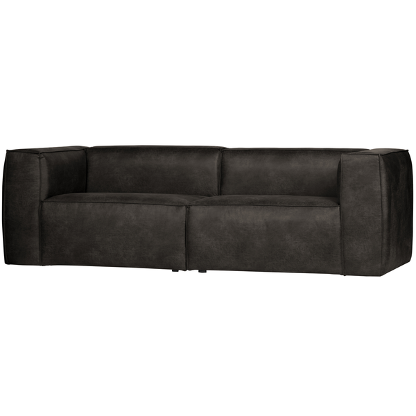 Bean 3,5-zits bank ecoleer zwart, vooraanzicht