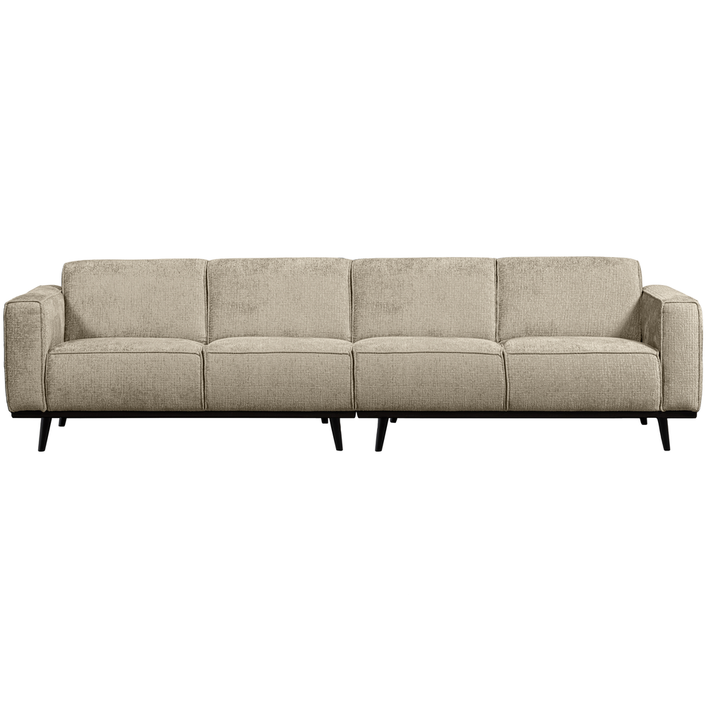 Statement 4-zits bank 280 cm structure velvet wheatfield, vooraanzicht