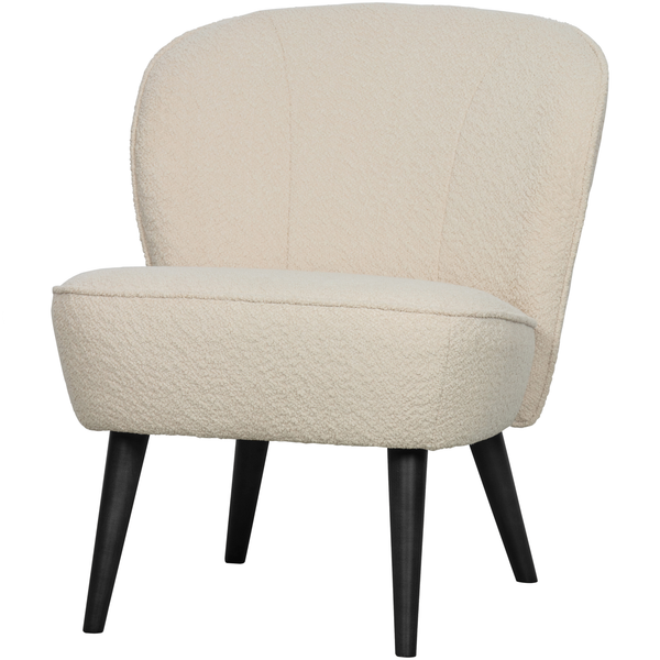 Sara armchair cream, angled front view