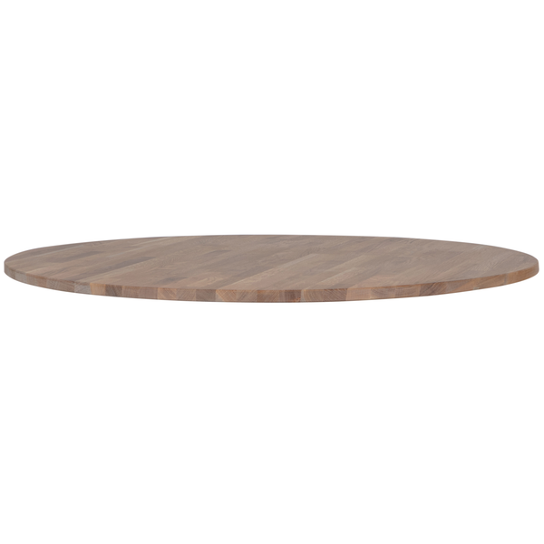 Tablo plateau de table rond en chêne Ø 120 cm finition huilée grise, vue de face