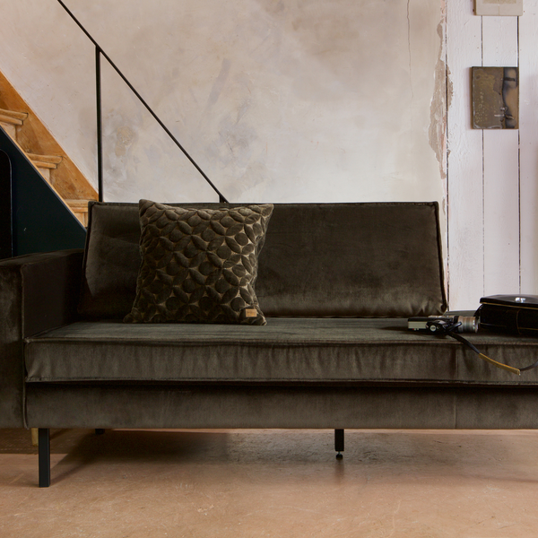 Rodeo daybed left velvet dark green, room setting
