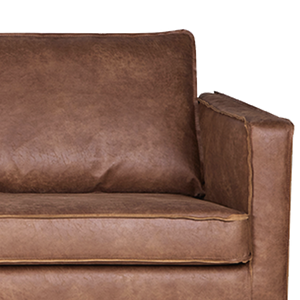 Rodeo canape 3-places eco cuir cognac, détail