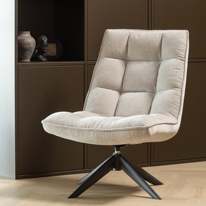 Jouke draaifauteuil chenille structuur naturel, sfeerfoto
