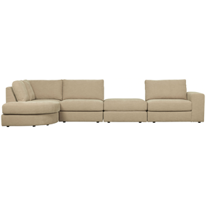Family 1-seater element round corner left sand, front view