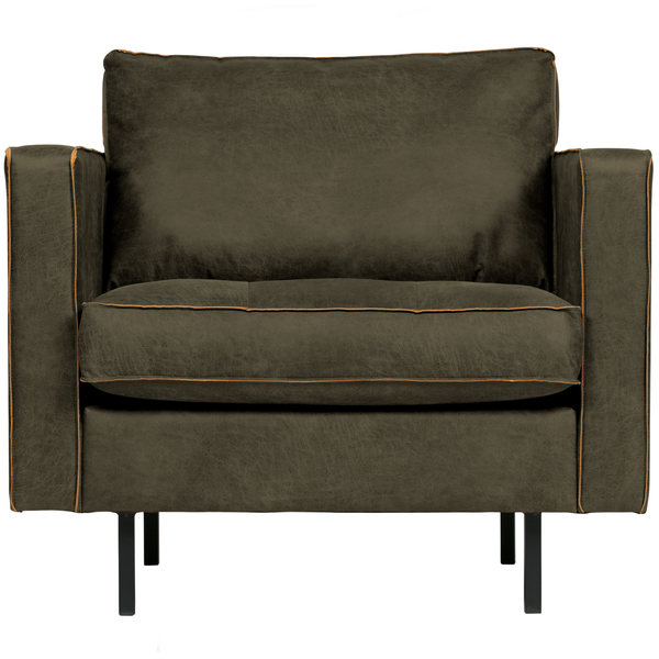 Rodeo classic armchair ecoleather army, front view