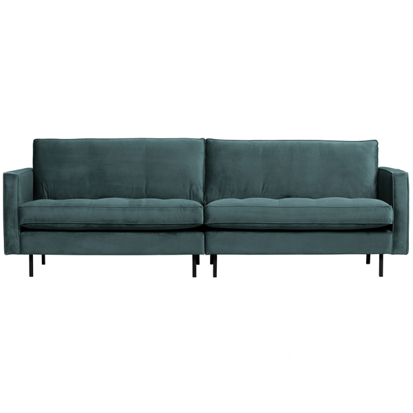 Rodeo classic 3-seater sofa velvet teal, front view