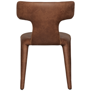 Permit dining chair leather look cognac, back view