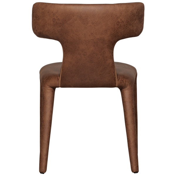 Permit dining chair leather look cognac, back view