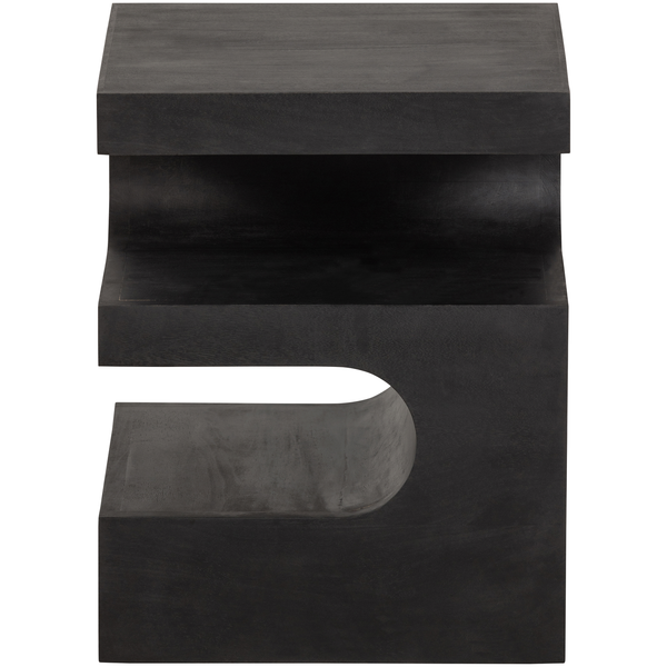 Toma side table mango wood black, front view