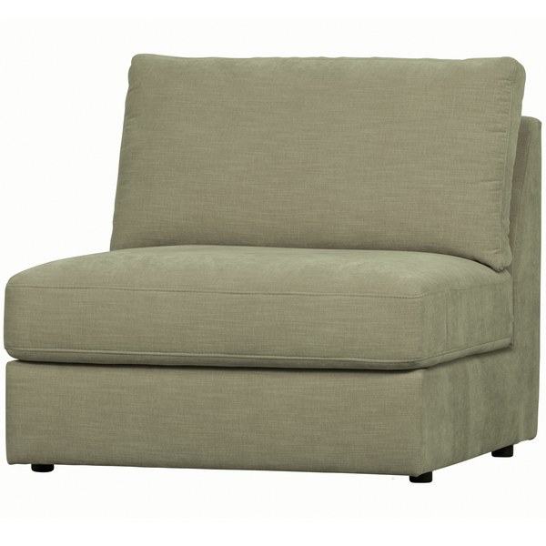 Family 1-seater element without arm green, angled front view