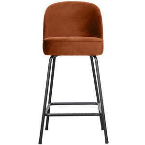 Vogue barstoel 65 cm velvet roest, vooraanzicht