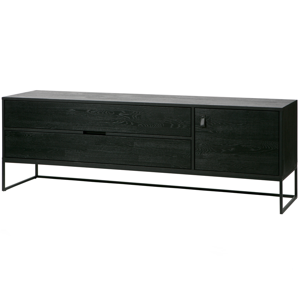 Silas tv meubel 180 cm essen blacknight, schuin vooraanzicht