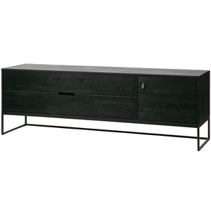 Silas tv meubel 180 cm essen blacknight, schuin vooraanzicht