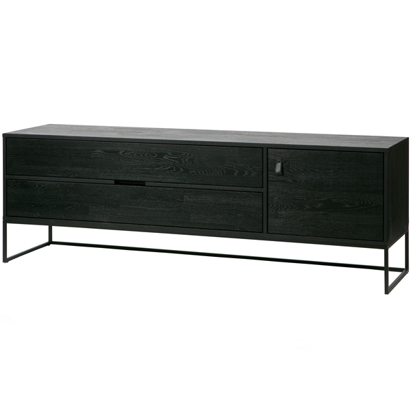 Silas tv meubel 180 cm essen blacknight, schuin vooraanzicht