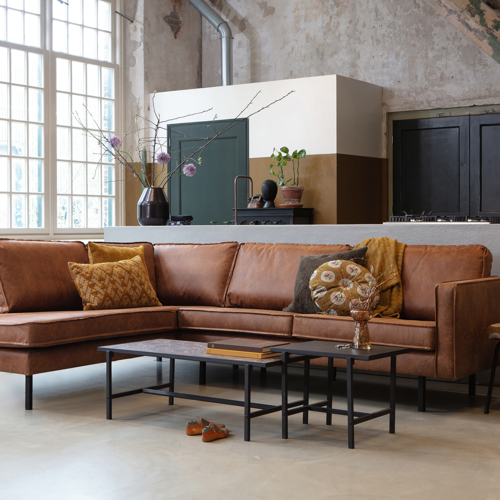 Rodeo hoekbank links ecoleer cognac, sfeerfoto