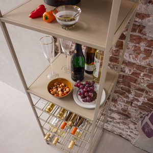 Reese multipurpose wine/beverage rack metal sand, room setting