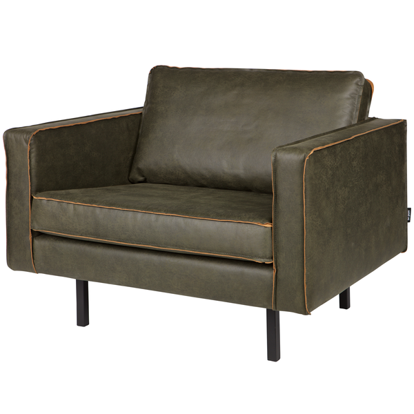 Rodeo fauteuil eco cuir army, vue de face