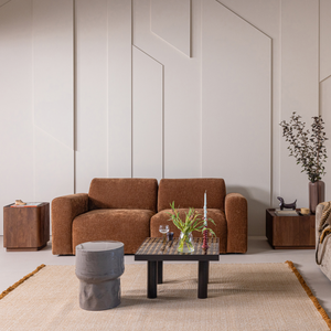 Umina 2-seater sofa slub chenille light brown, room setting