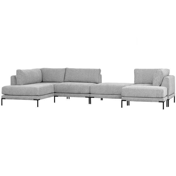Couple lounge element left light grey, room setting