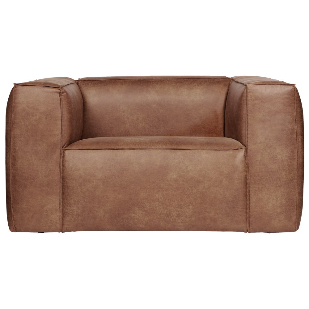 Bean armchair ecoleather cognac, front view