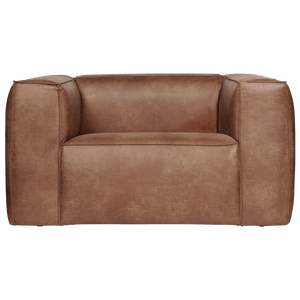 Bean armchair ecoleather cognac, front view