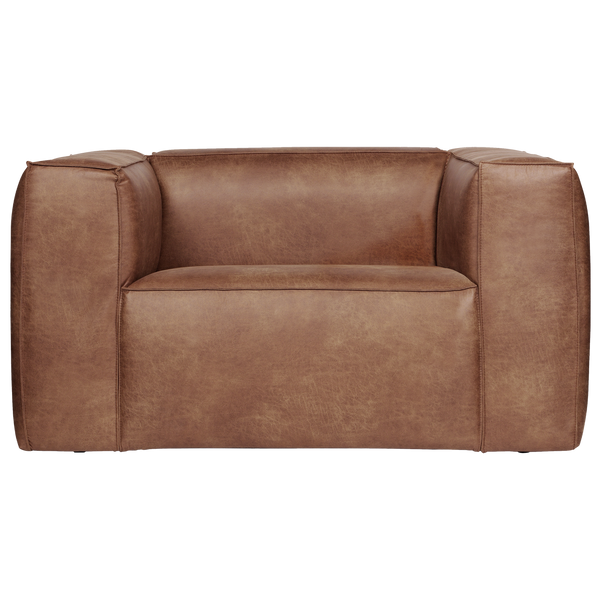 Bean armchair ecoleather cognac, front view