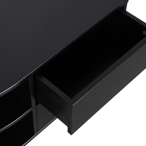 Finca meuble tv rond gauche 78 cm bois profond noir, détail