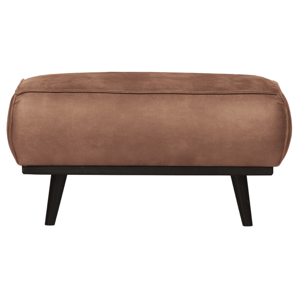 Statement hocker ecoleer cognac, vooraanzicht