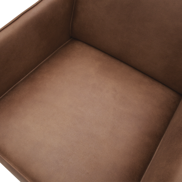 Statement arm chair eco cuir cognac, détail