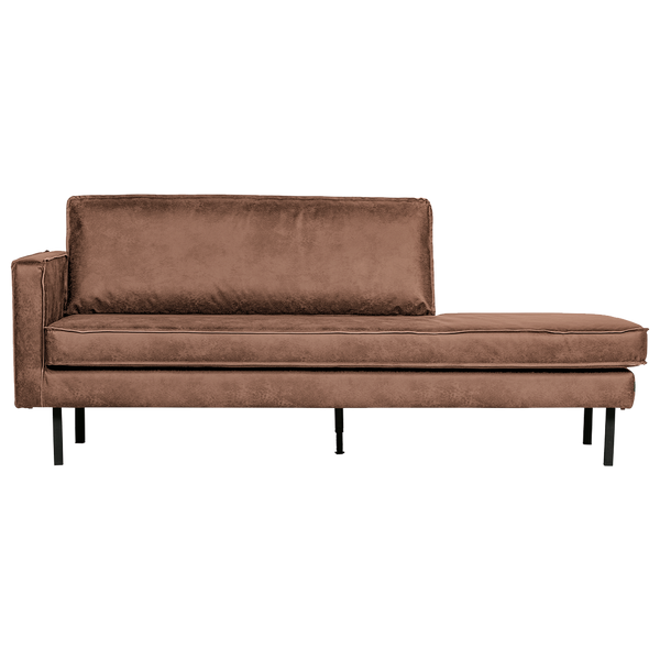 Rodeo daybed links ecoleer cognac, vooraanzicht