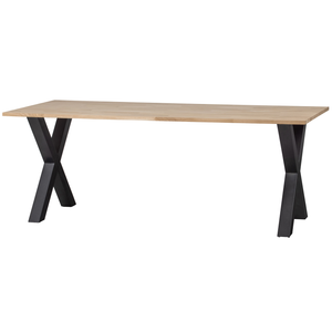 Combi Tablo eiken 220 x 90 cm met Alkmaar poot, schuin vooraanzicht
