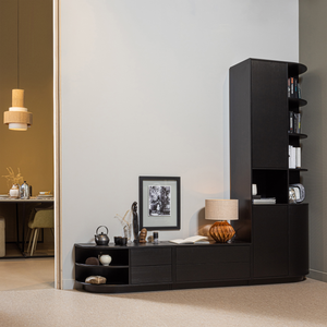 Finca meuble tv 75 cm bois profond noir, photo d'ambiance