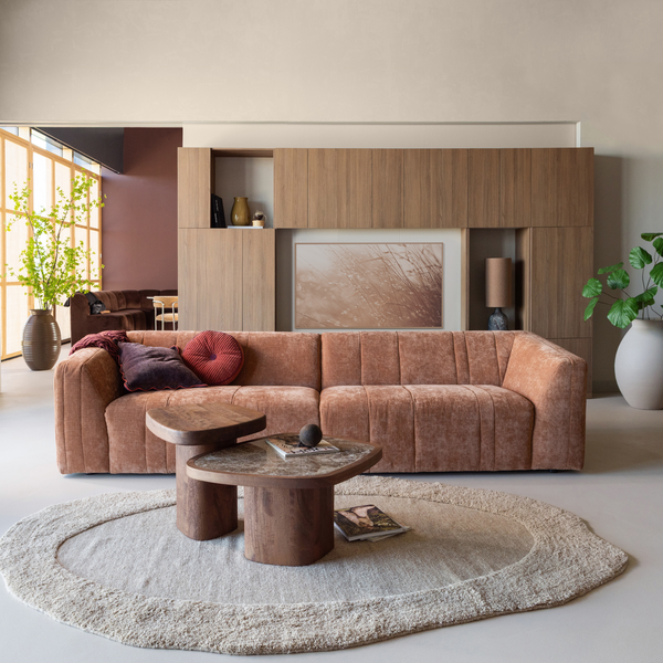Tapis Milio Organique 170x240 cm laine/coton sable, photo d'ambiance