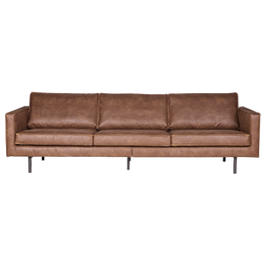 Rodeo canape 3-places eco cuir cognac, vue de face