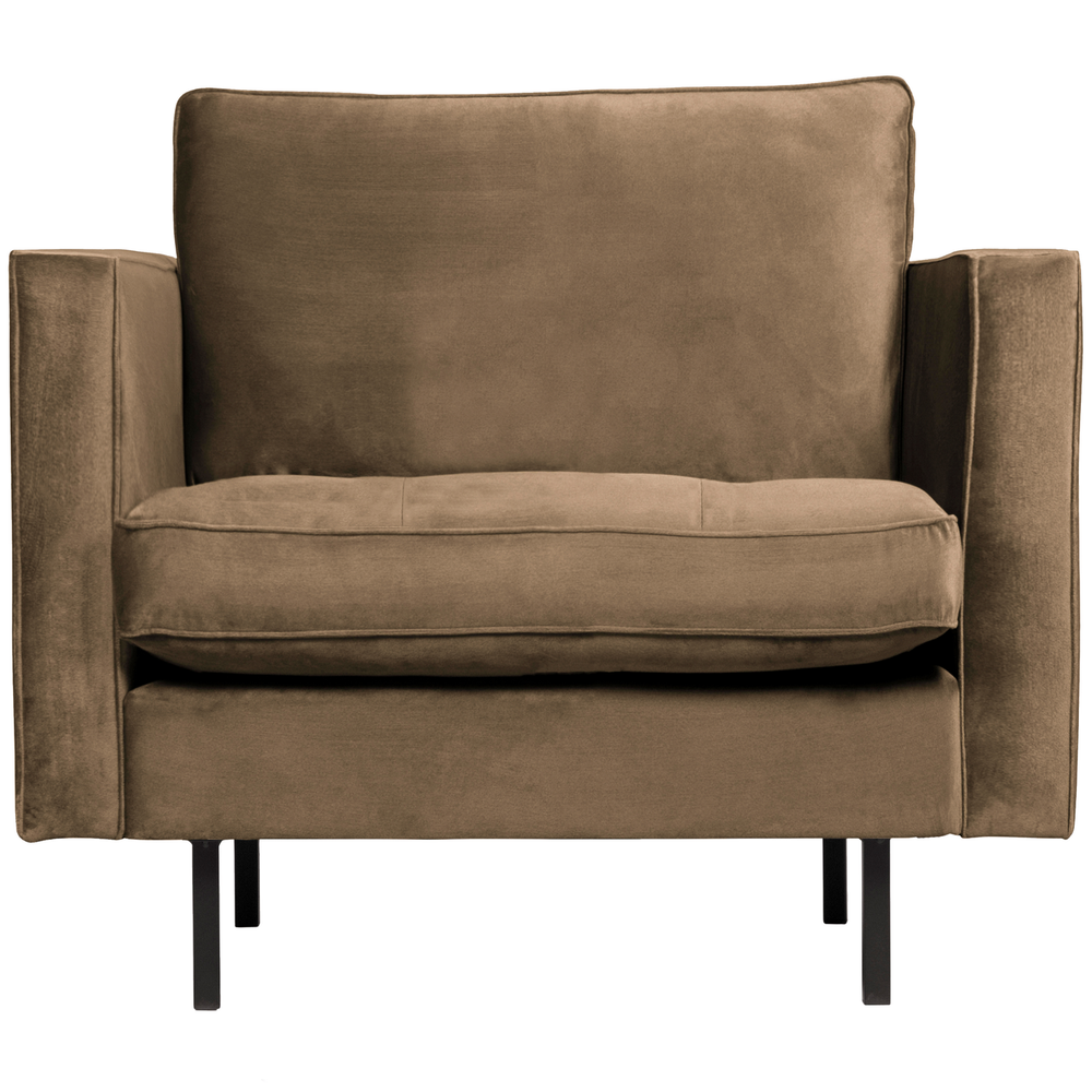 Rodeo classic fauteuil velvet taupe, vooraanzicht