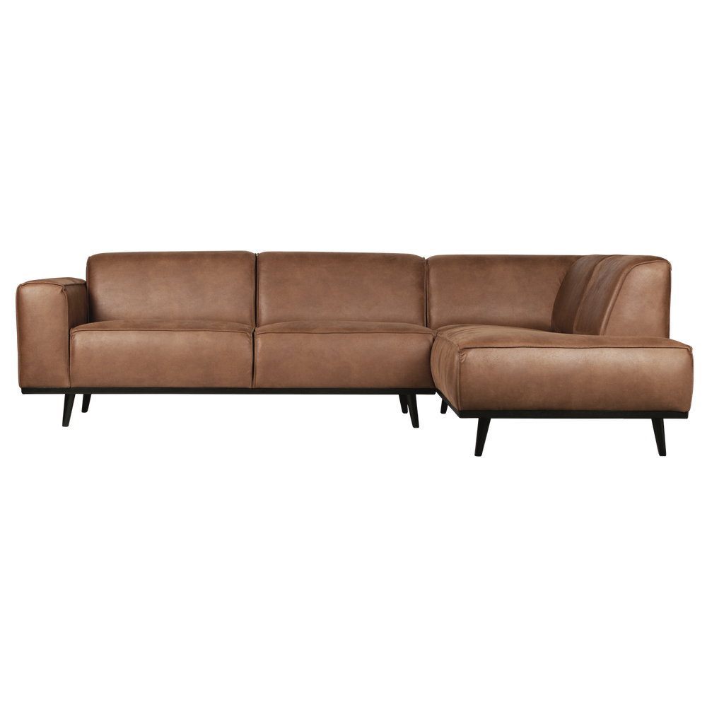 Statement corner sofa right ecoleather cognac, front view