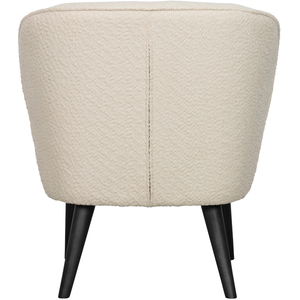 Sara armchair cream, back view